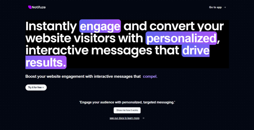 Notifuze Landing Page