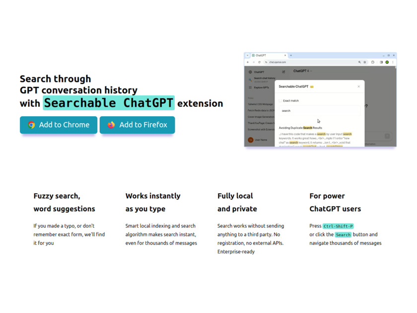 Searchable ChatGPT Extension Searchable ChatGPT