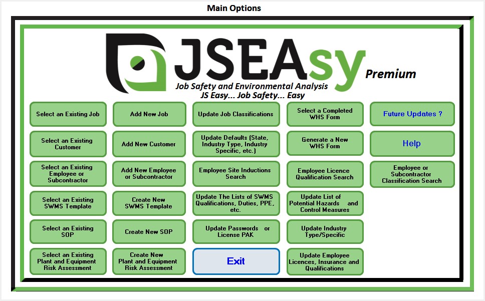 JSEAsy JSEAsy Main Options