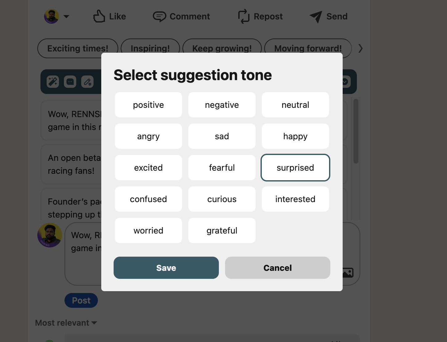AI Responder Set Tones