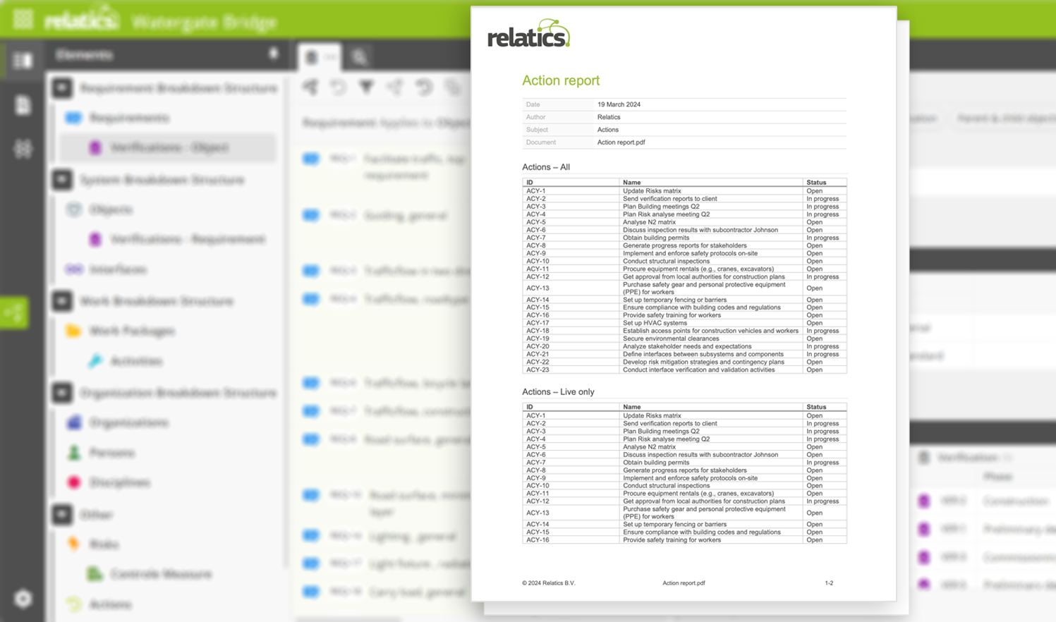 Relatics Export data and create custom made reports