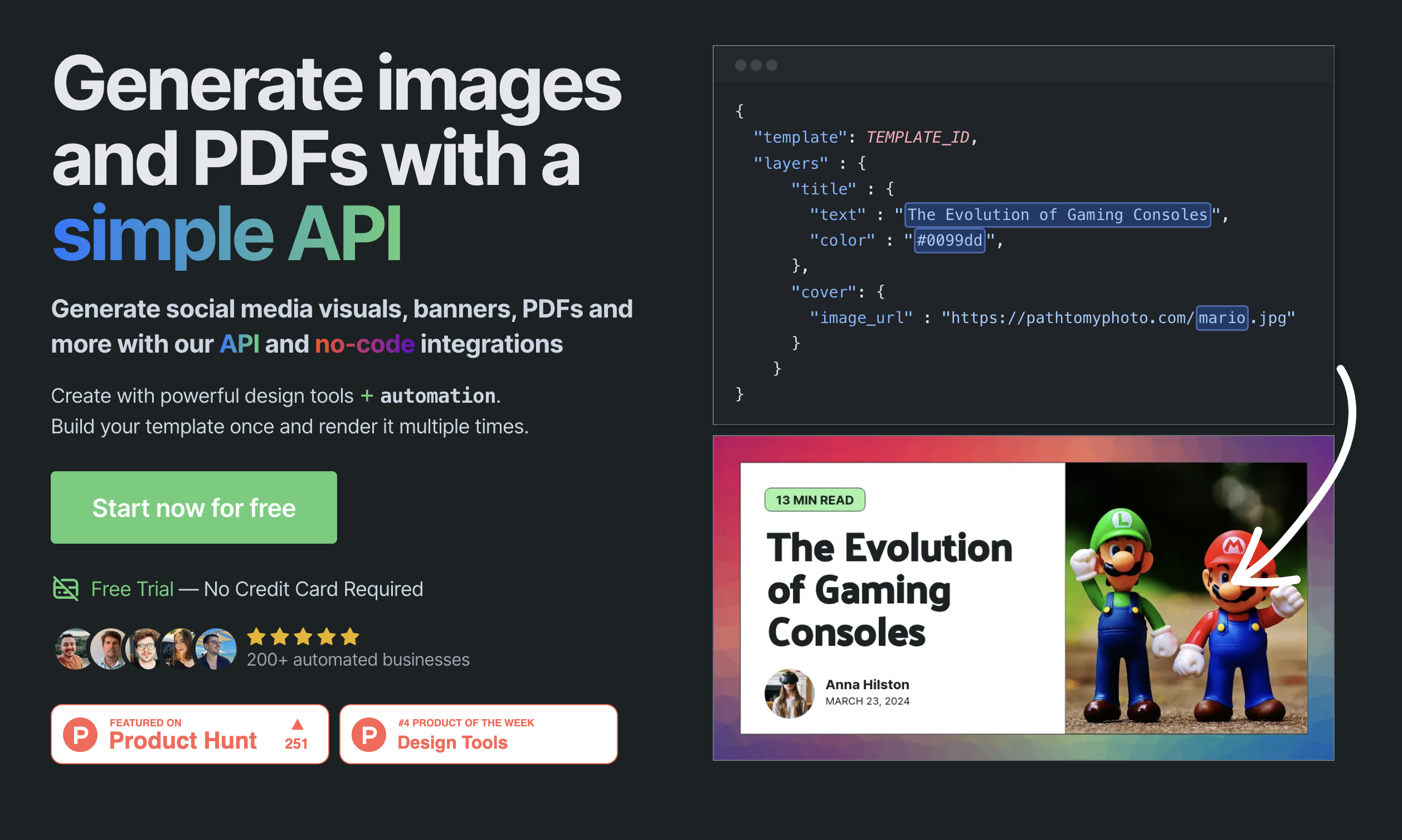 Templated.io Automate your images and PDFs with a Simple API