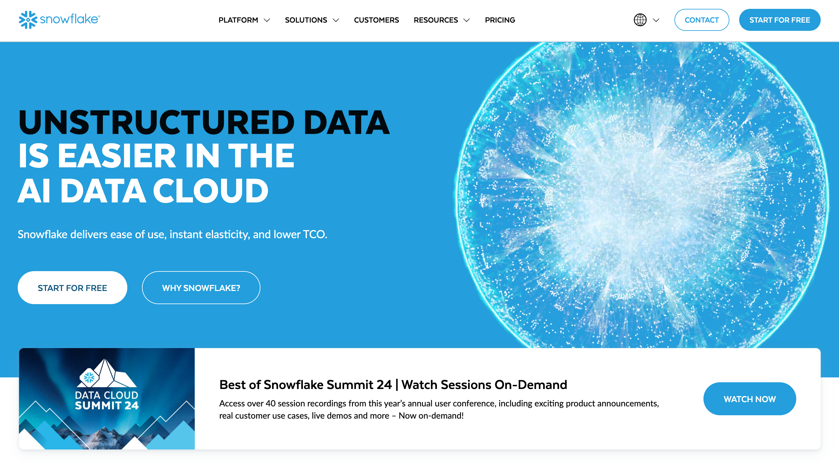 Snowflake Homepage