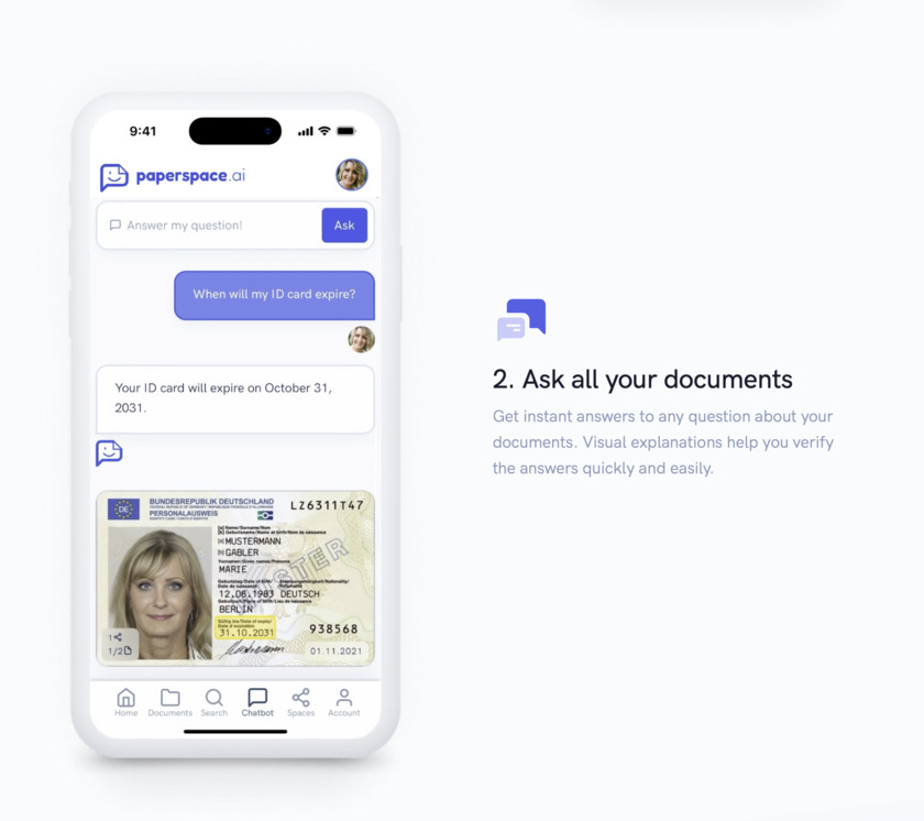 PaperSpace.ai Mobile App - Ask all your documents