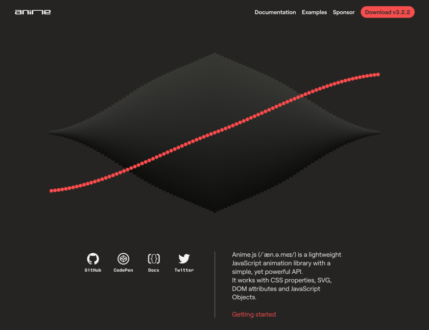 Anime.js Landing Page