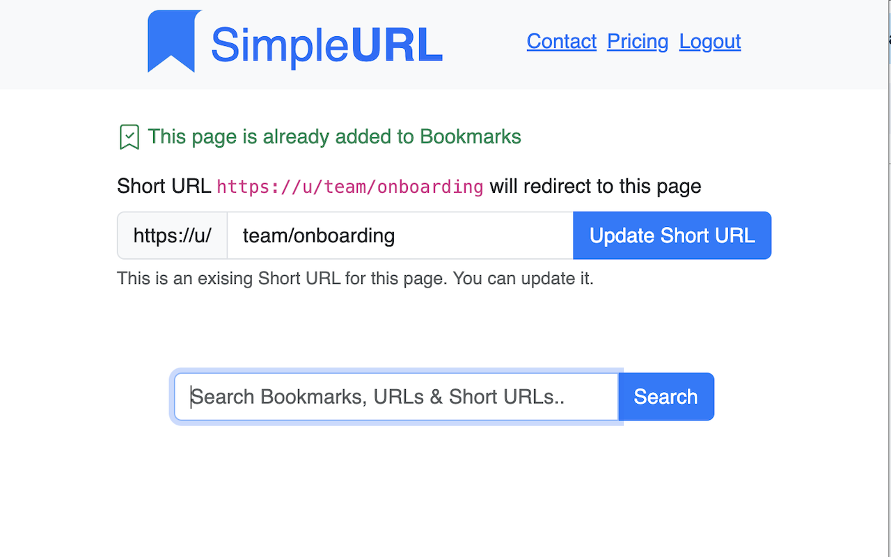 SimpleURL Open any tab to Create a Short URL & Bookmark it.