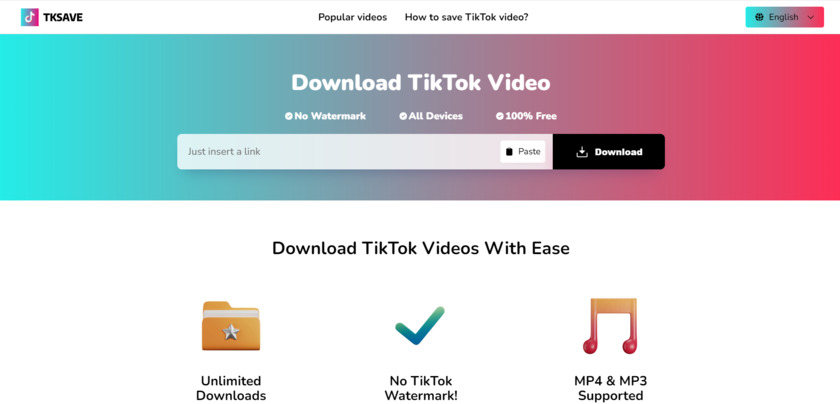 TKSave TikTok Video Downloader