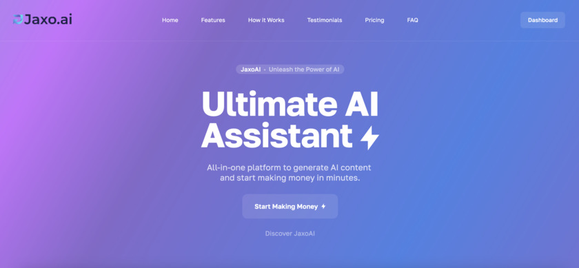 JaxoAI Landing Page