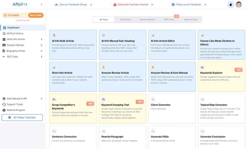 Affpilot affpilot dashboard