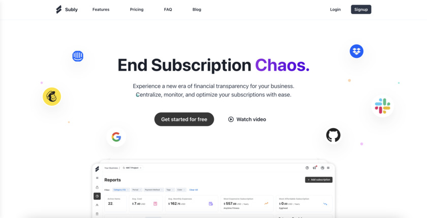 Subly.app Landing Page