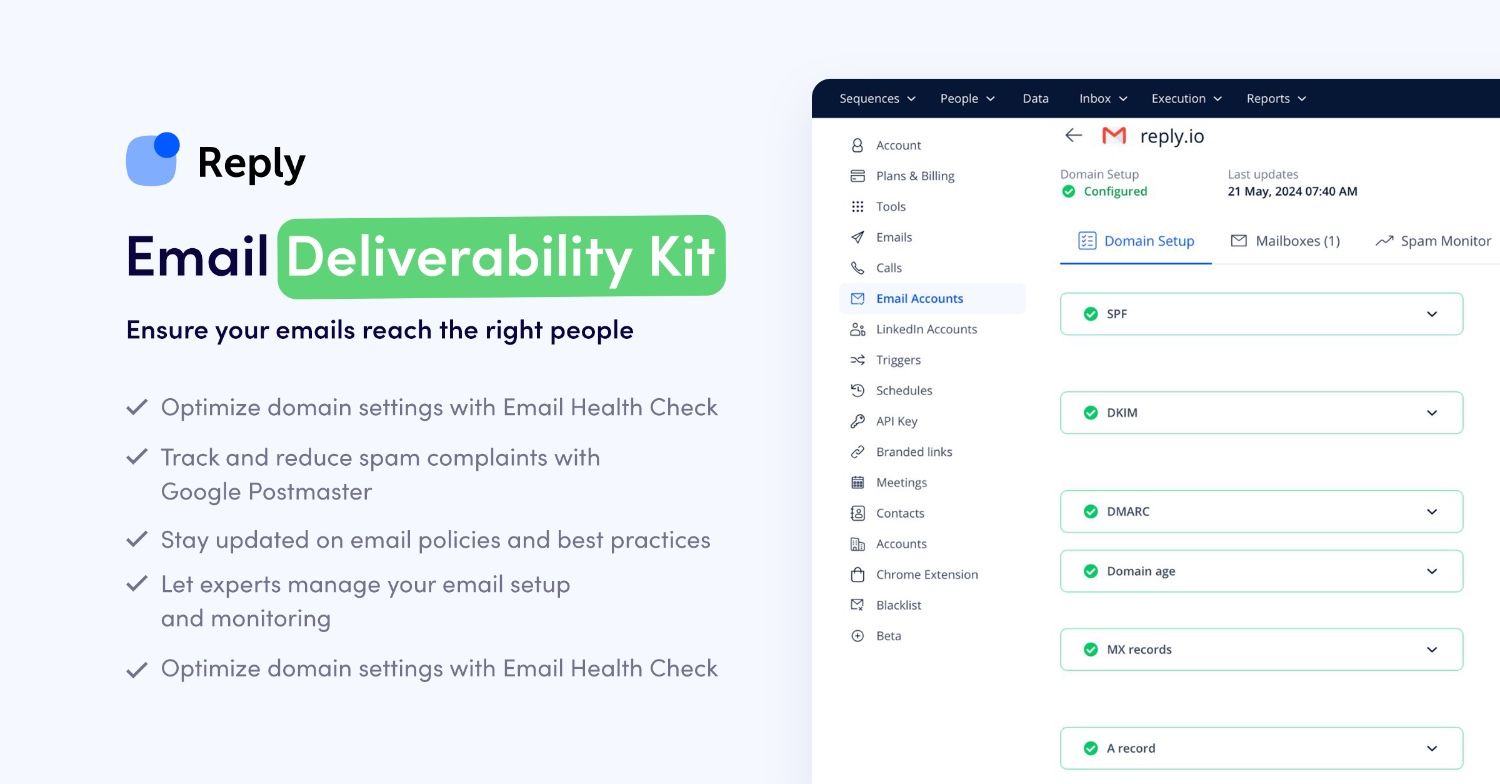 Reply.io email deliverability