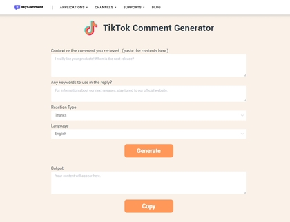 EasyComment.ai TikTok Comment Generator image
