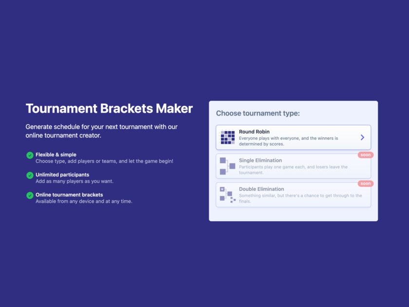 Brackets App Tournament brackets generator