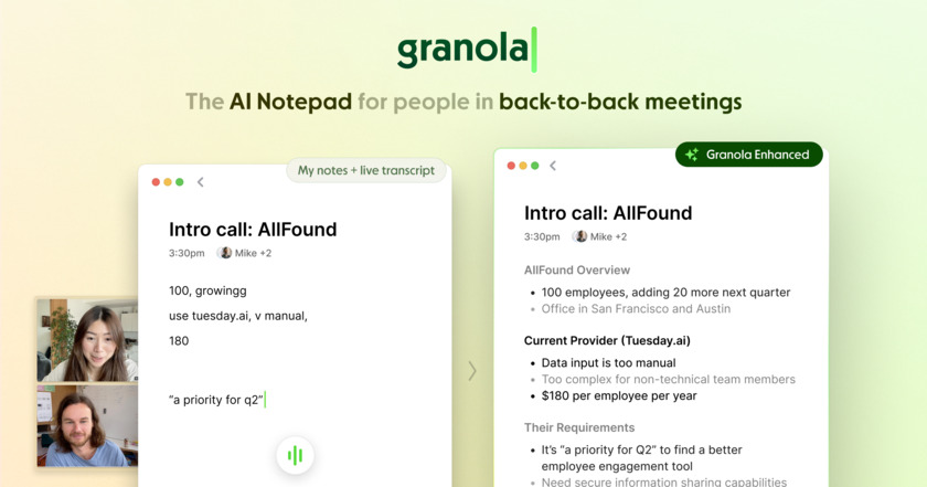 Granola.so Landing Page