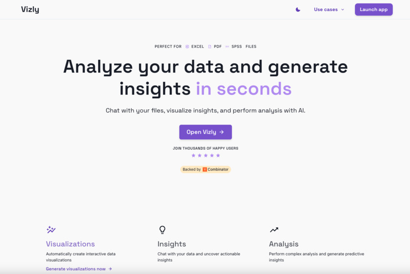 Vizly Landing Page