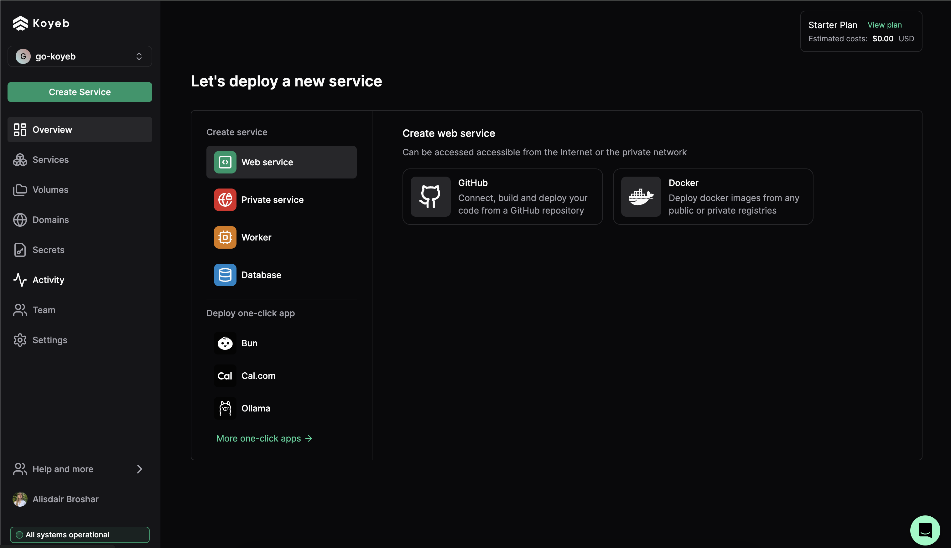 Koyeb Deploy via git or any container registry