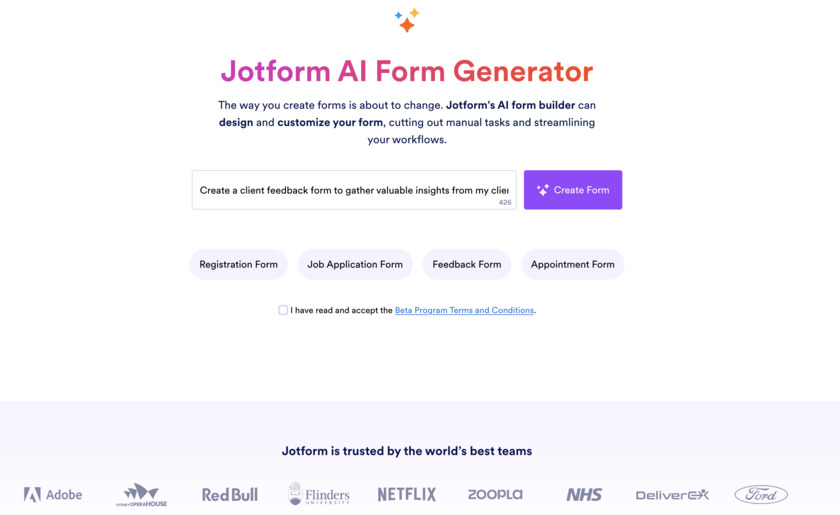 Jotform AI Form Builder Jotform AI Form Builder