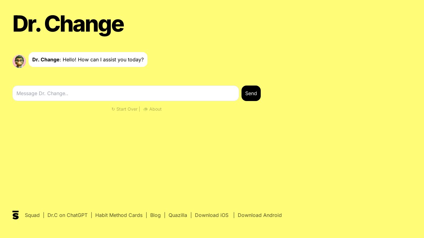 Dr. Change Landing page