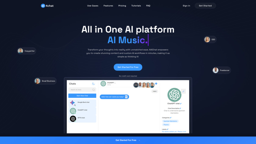 AI4Chat.co Landing Page