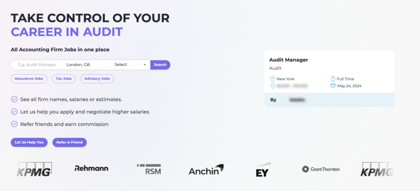 Accounting Firm Jobs Landing Page