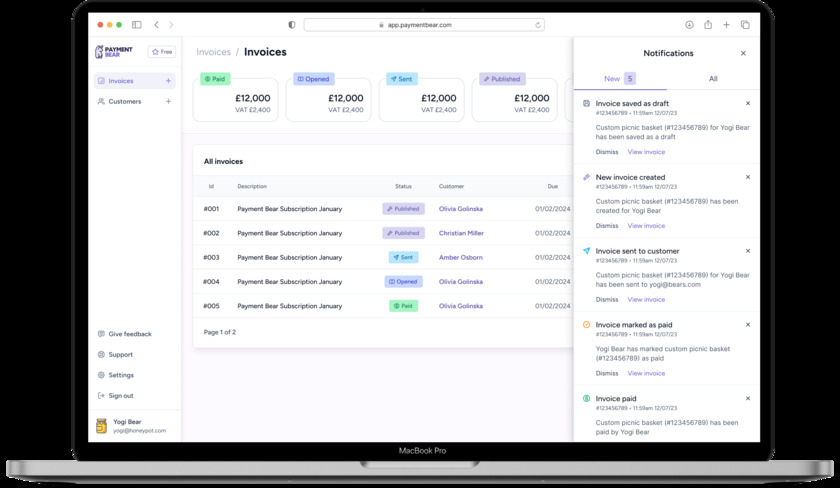 Payment Bear Invoices