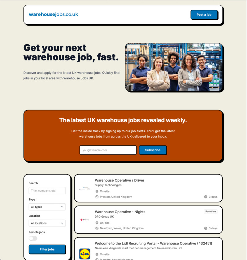 Warehouse Jobs UK Warehouse Jobs UK Home Page