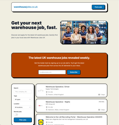 Warehouse Jobs UK screenshot