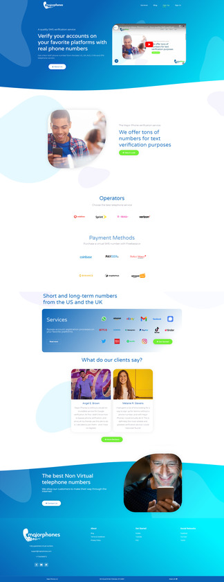 Major Phones Landing Page