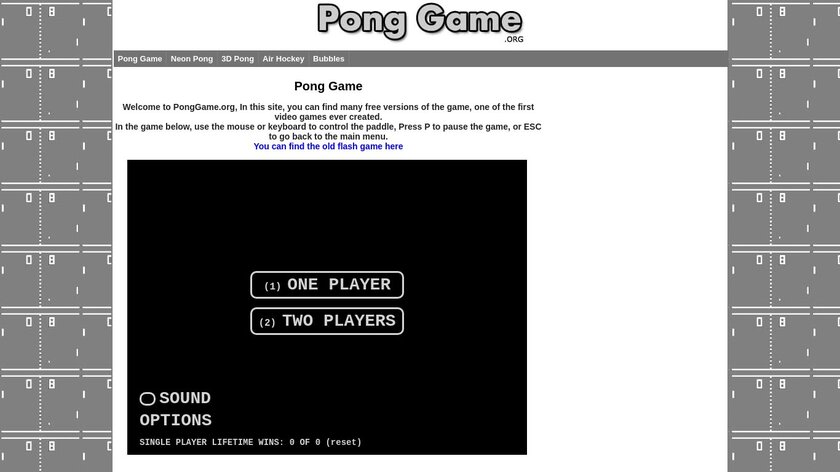PongGame.org Landing Page
