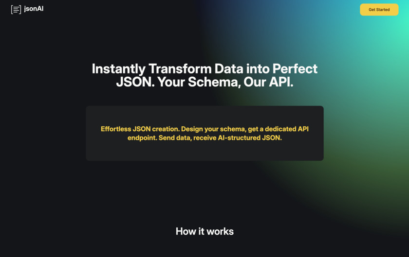 jsonAi.cloud Landing Page