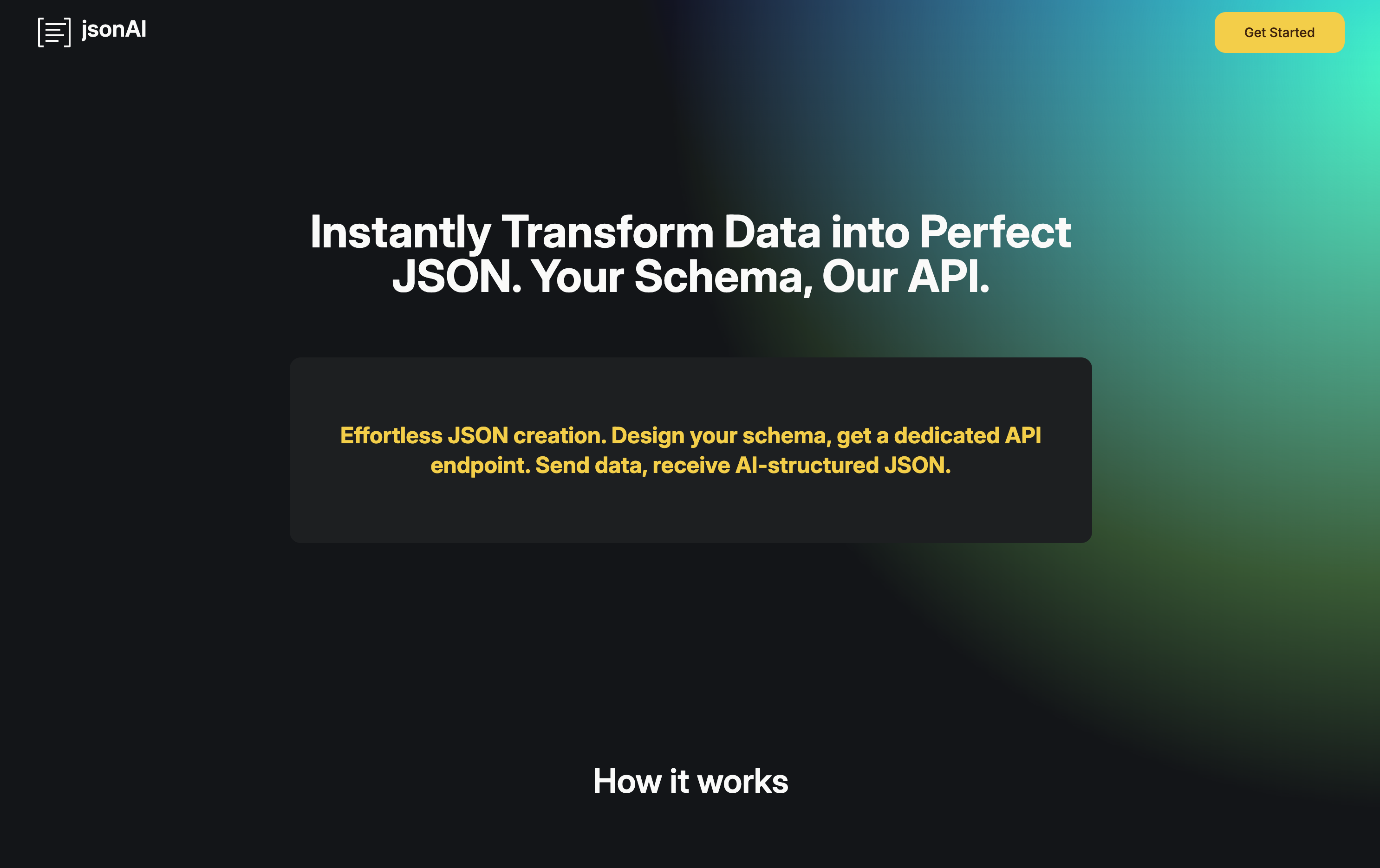 jsonAi.cloud Main Page