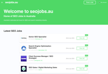 SEO Jobs Australia screenshot