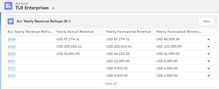 REVvue REVvue Account Yearly Revenue Roll-up