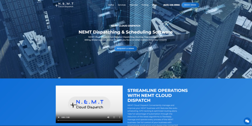NEMT Cloud Dispatch NEMT Cloud Dispatch website Landing Page