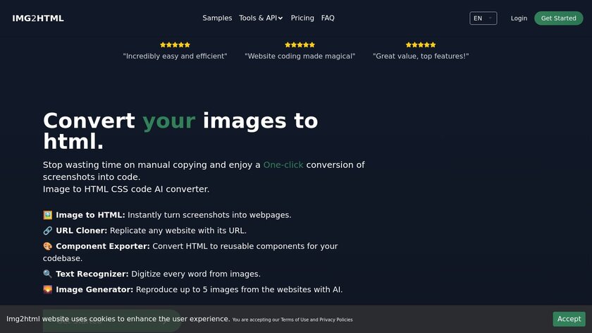 img2html Landing Page