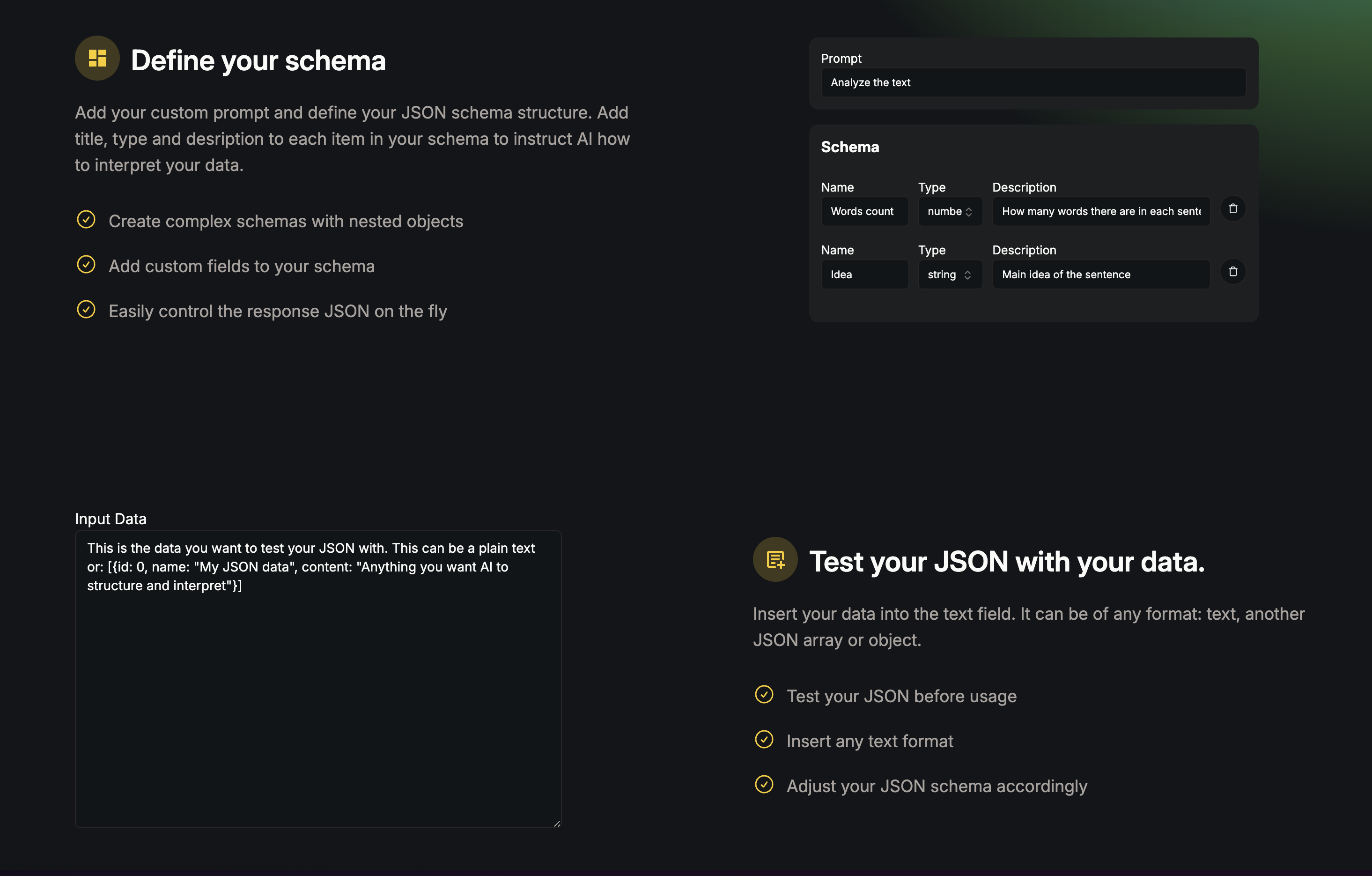 jsonAi.cloud Usage example