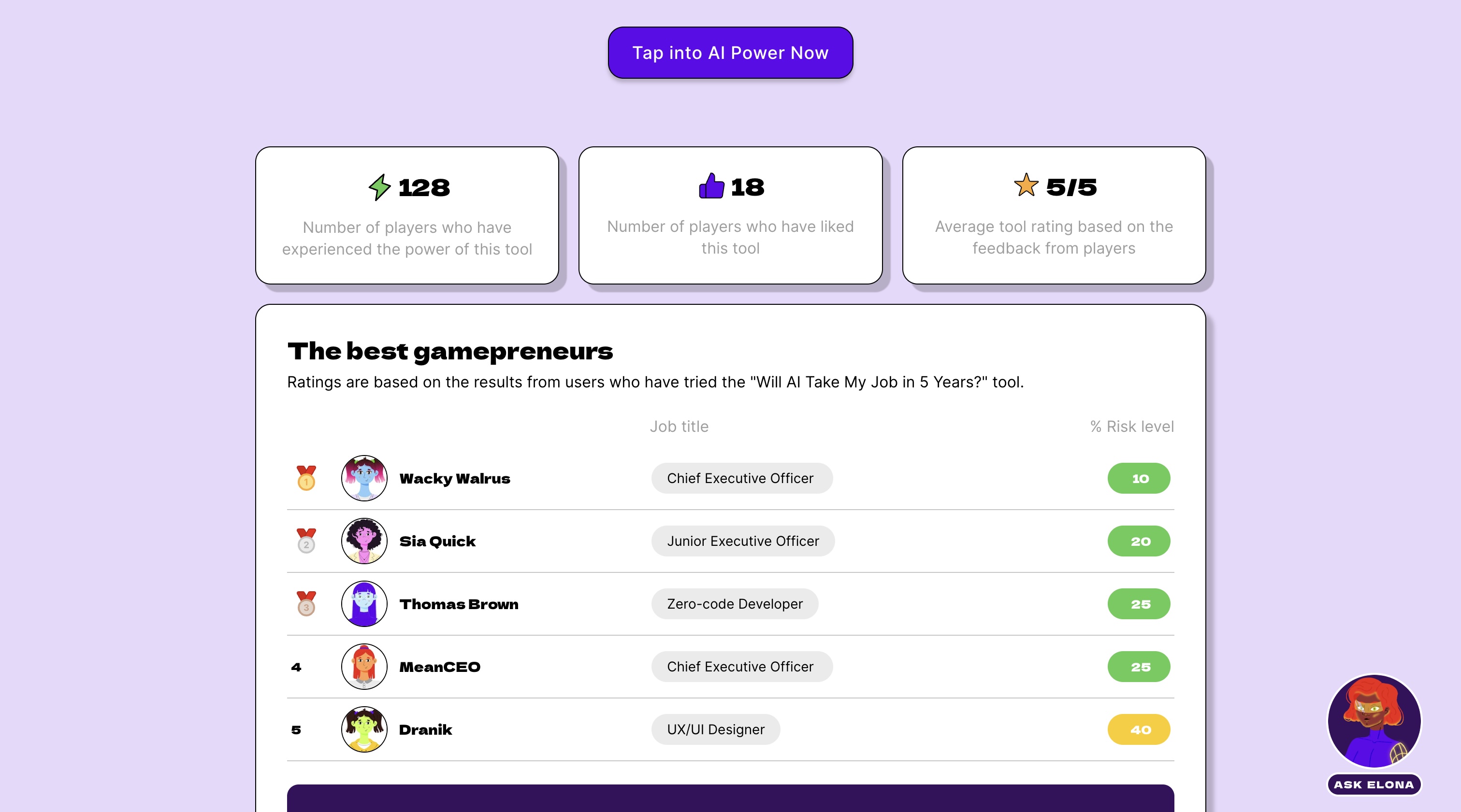 Female Switch App startup game leaderboard