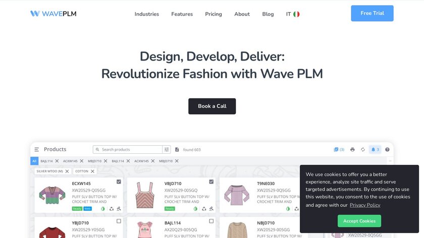 Wave PLM Landing Page