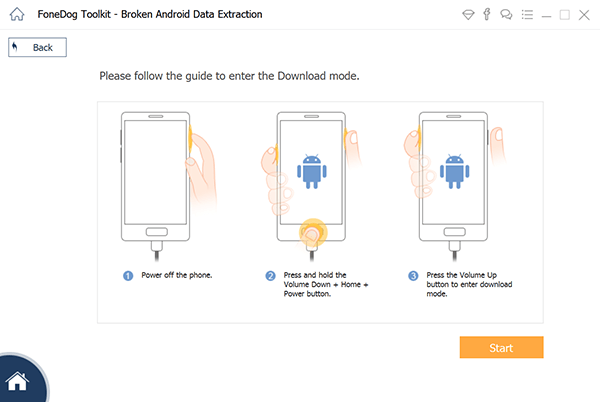 FoneDog Broken Android Data Extraction enter download mode
