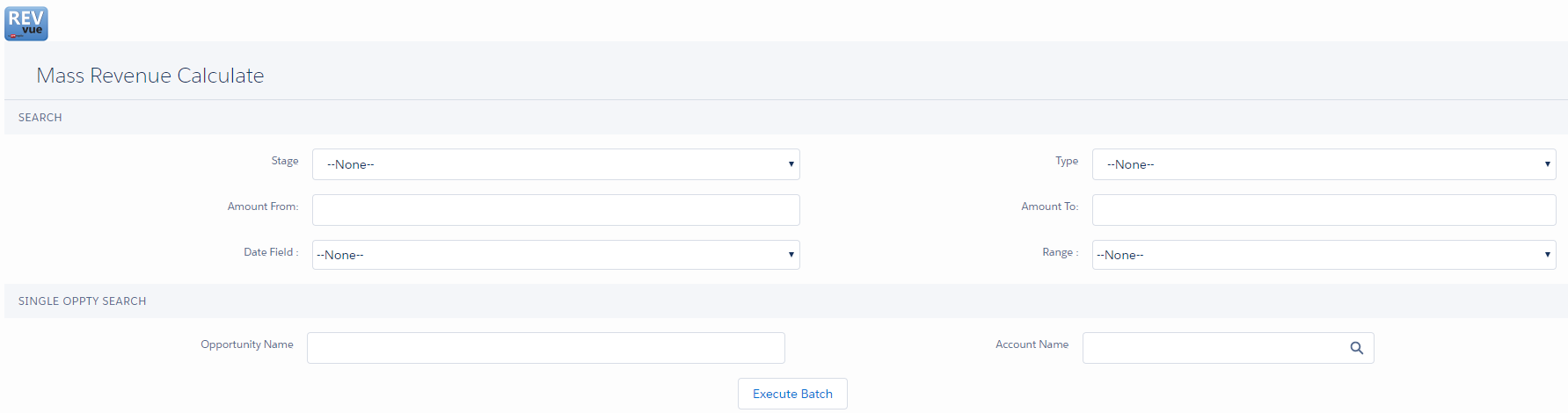 REVvue REVvue Mass Calculate Schedules for Historical Opportunities