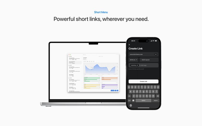 Short Menu Landing Page