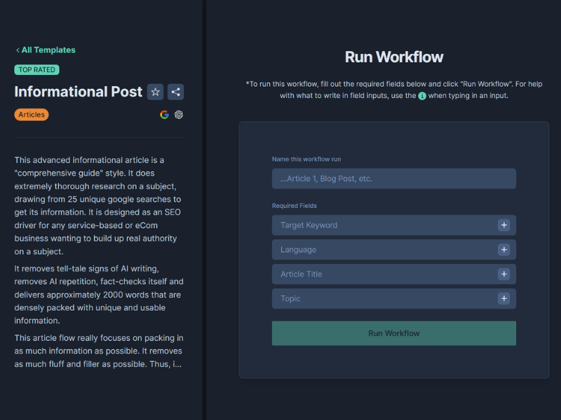 Promptchains Running an AI Workflow