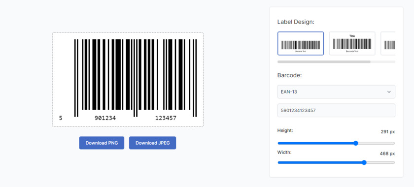 Barcode Generator Online Landing Page