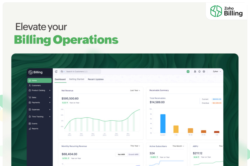 Zoho Billing Landing Page