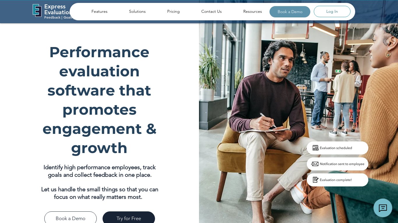 Express Evaluations Landing page