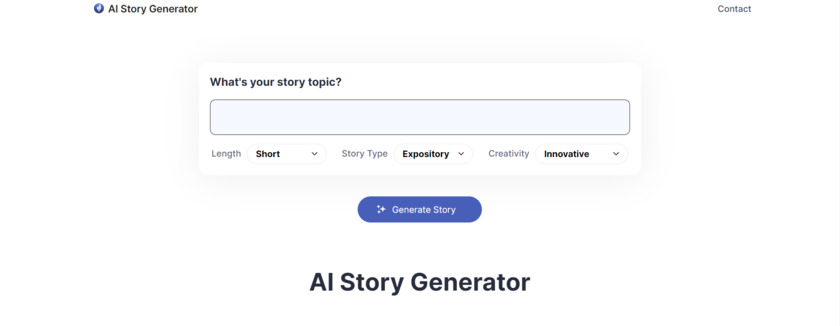 AI-Story-Generator.io Landing Page