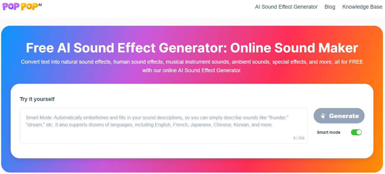 PopPop AI Sound Effect Generator PopPop AI Sound Effect Generator