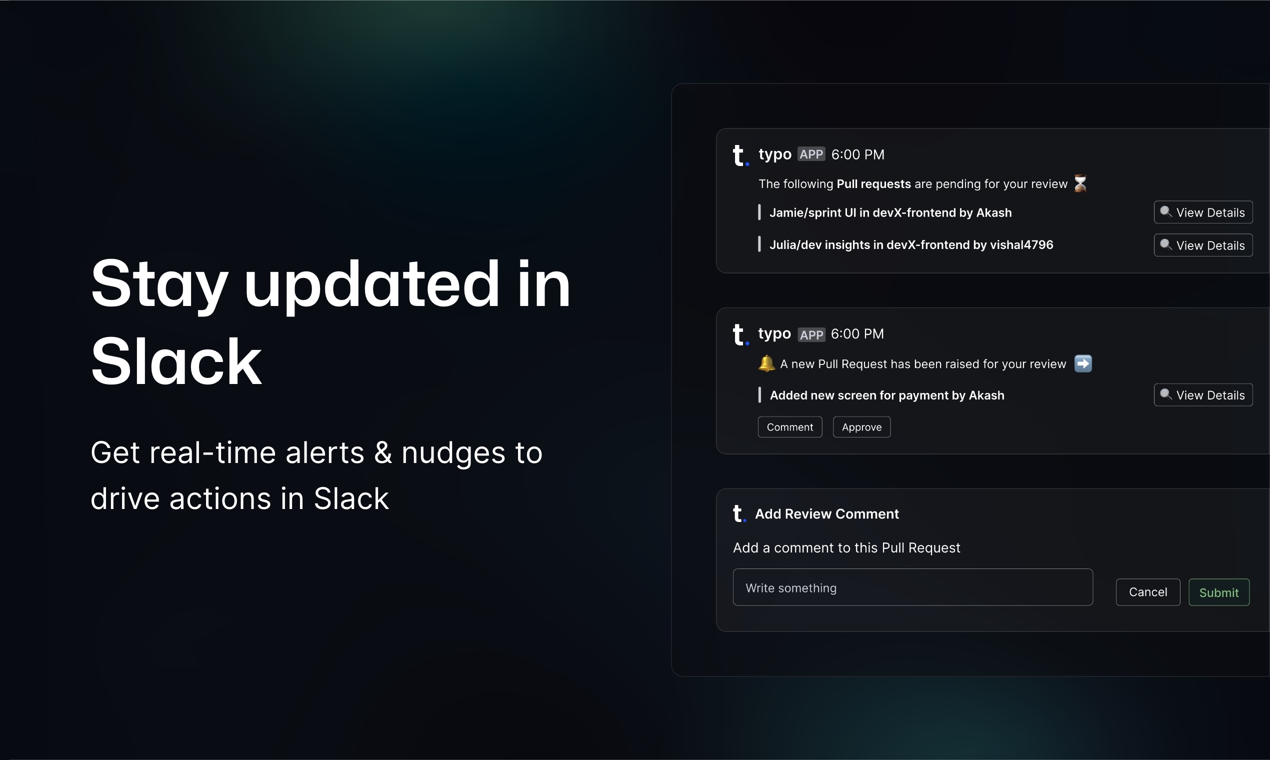 Typo Stay Updated on Slack