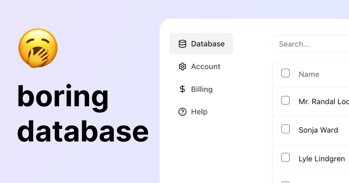 Boring Database hero og