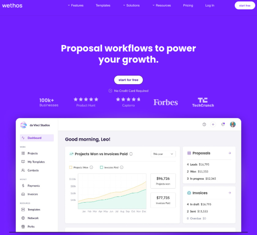 Wethos Landing Page